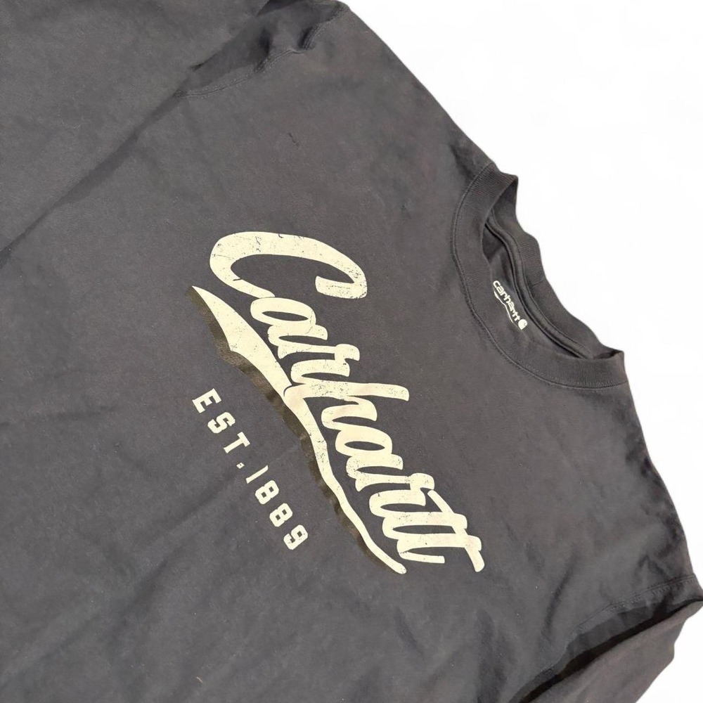 Carhartt Est 1889 Navy Long Sleeve Graphic T-Shirt Mens Medium Loose Fit